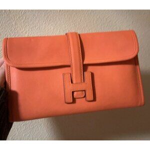 Hermes Pre-Owned Swift Jige Elan 29 Clutch Bag Orange